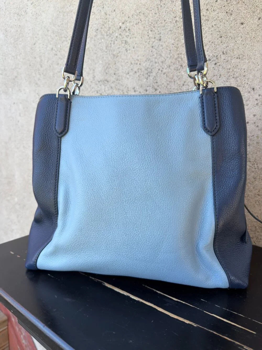 Kate Spade Jackson Medium Triple Compartment Shoulder Bag Blue Colorblock